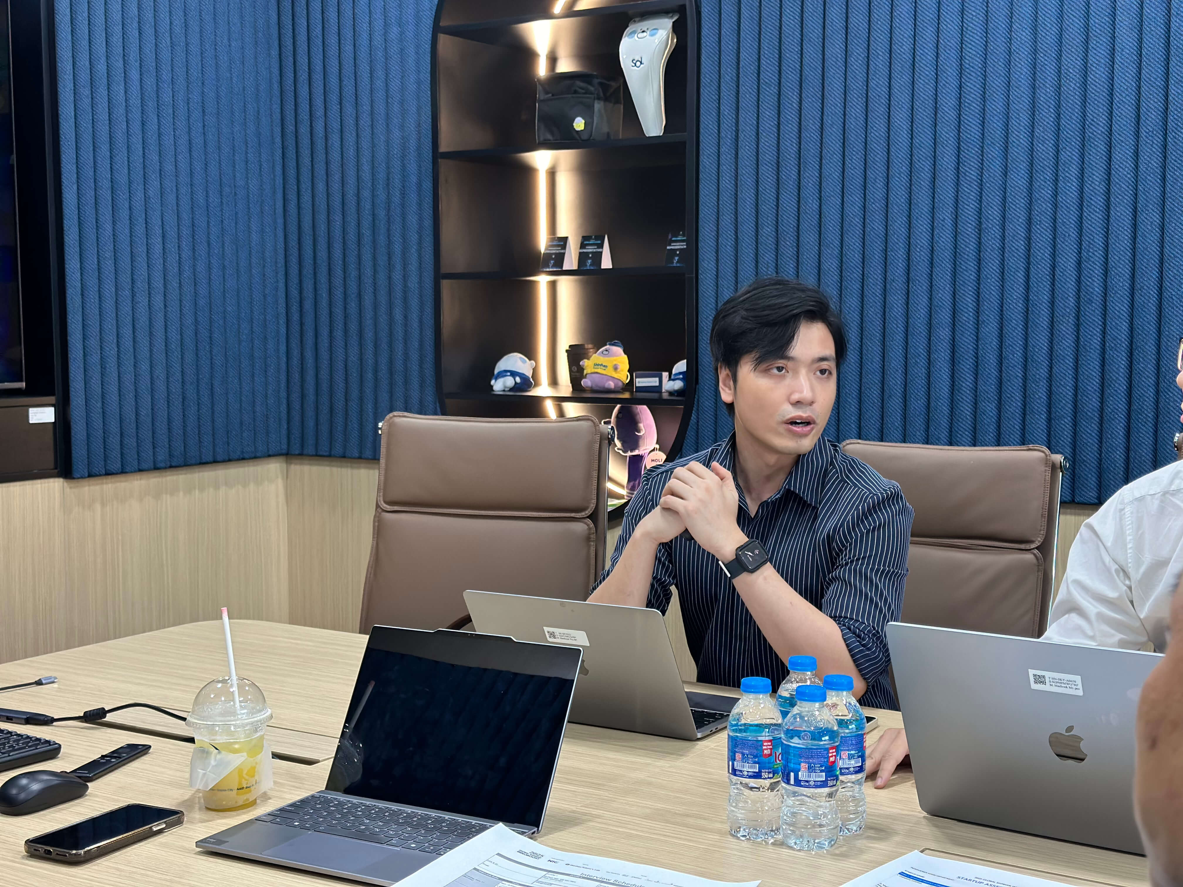 Kieng team demonstrating AI voice technology